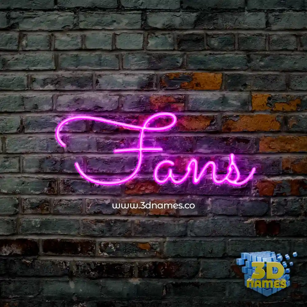 fans in Pink Neon style - 3D name wallpaper