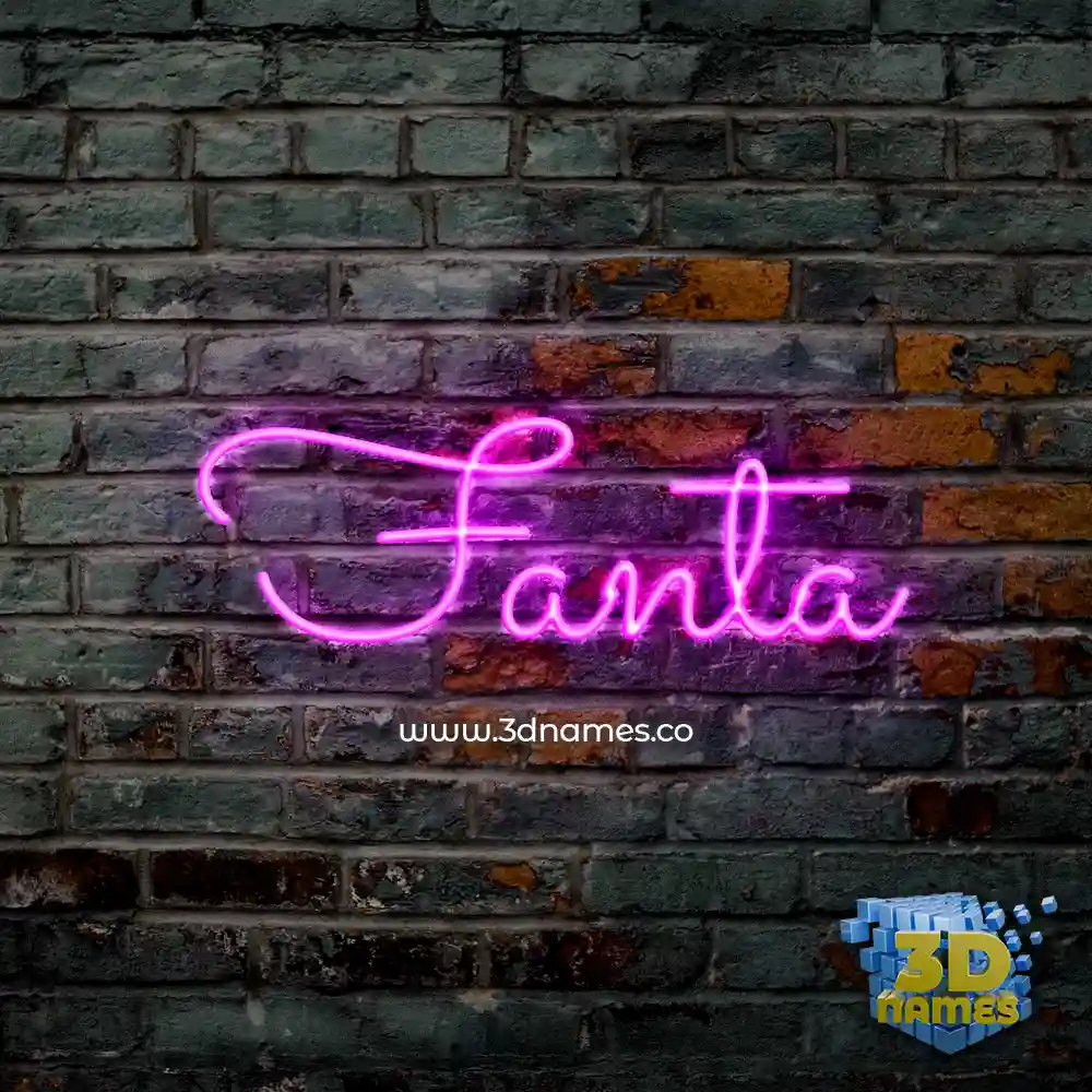 fanta in Pink Neon style - 3D name wallpaper