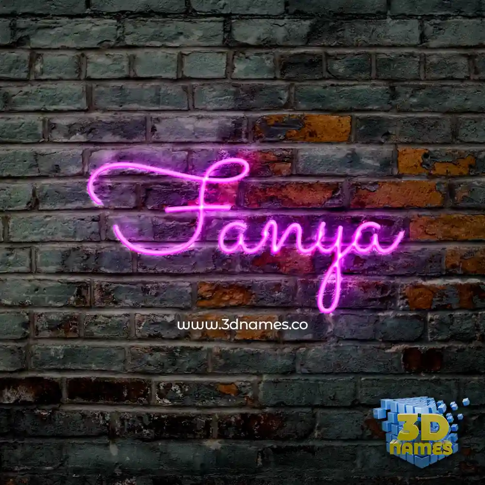 fanya in Pink Neon style - 3D name wallpaper