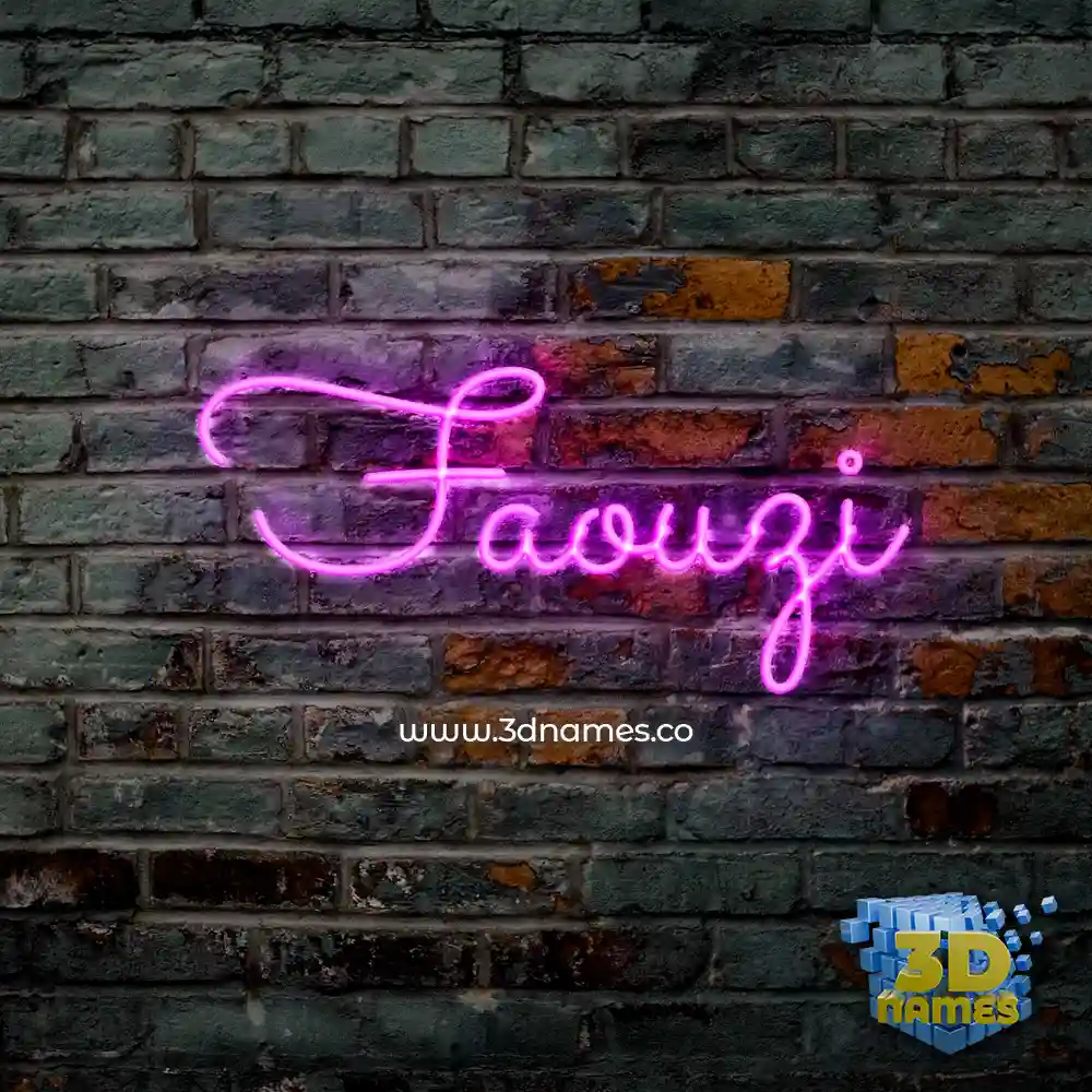 faouzi in Pink Neon style - 3D name wallpaper