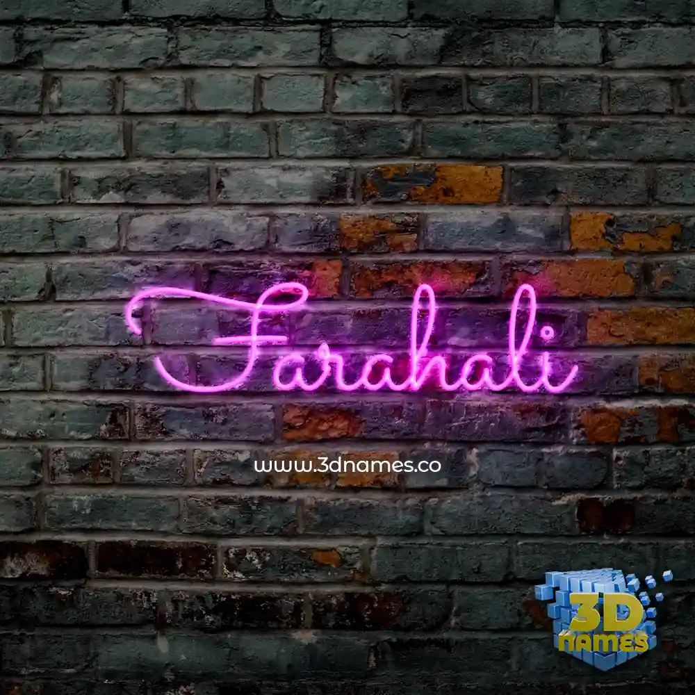farahali in Pink Neon style - 3D name wallpaper