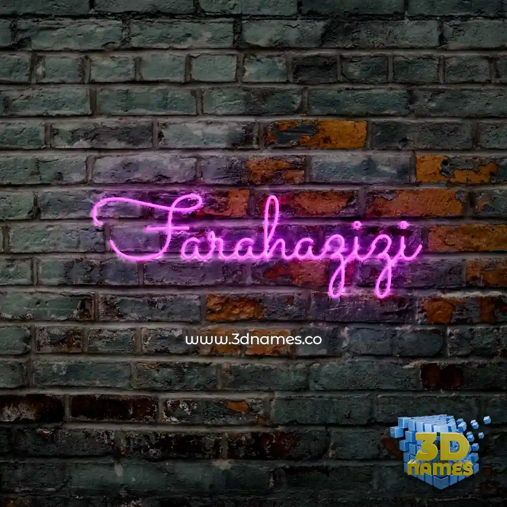 farahazizi in Pink Neon style - 3D name wallpaper