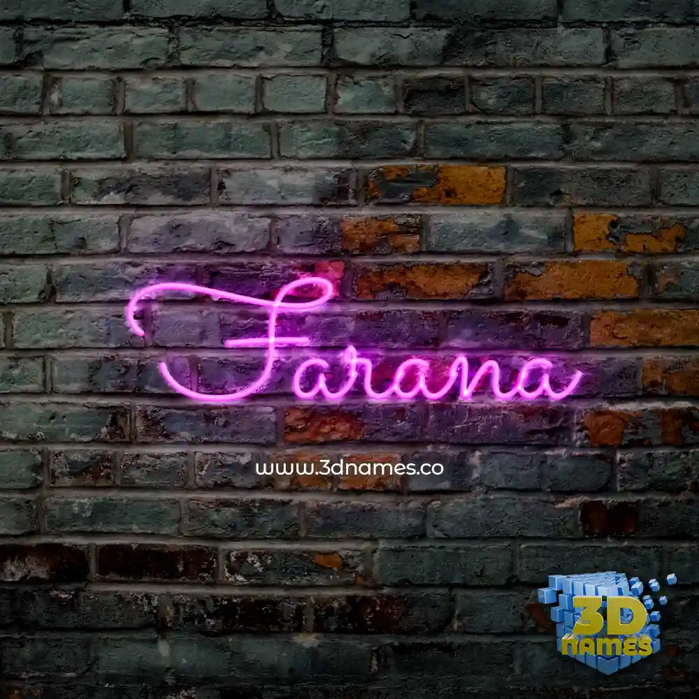 farana in Pink Neon style - 3D name wallpaper