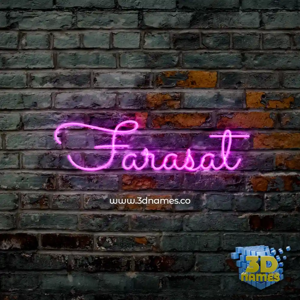 farasat in Pink Neon style - 3D name wallpaper