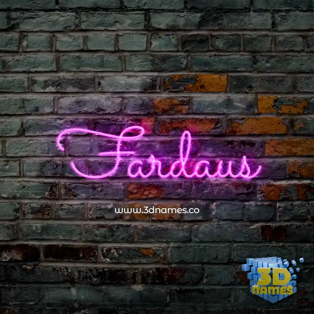 fardaus in Pink Neon style - 3D name wallpaper