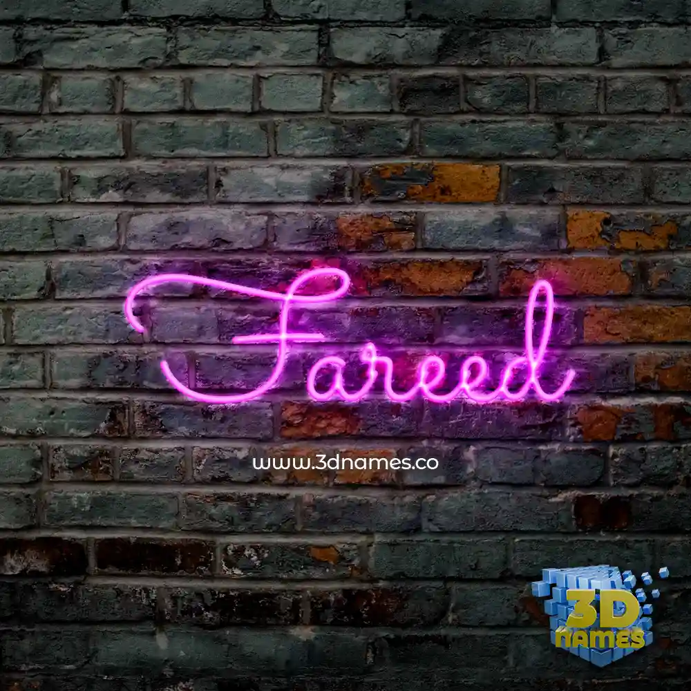 fareed in Pink Neon style - 3D name wallpaper