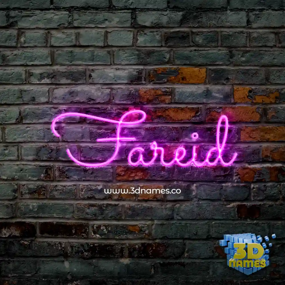 fareid in Pink Neon style - 3D name wallpaper