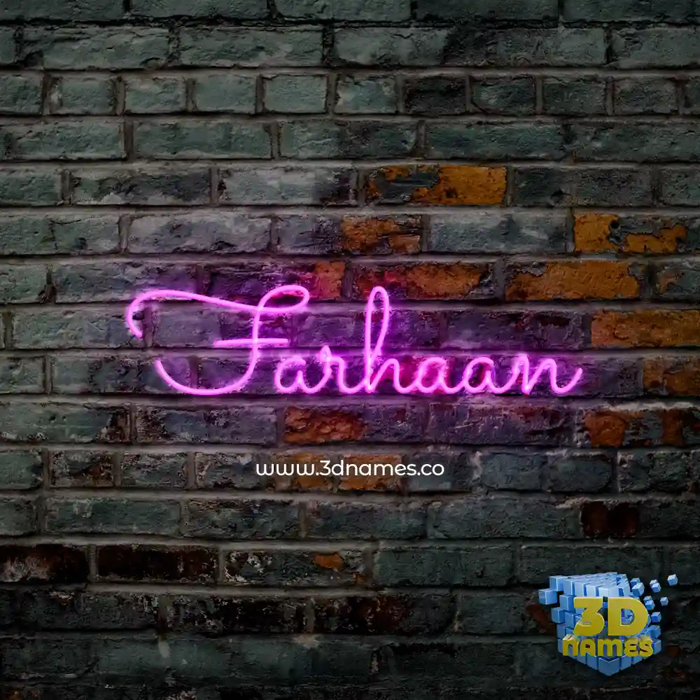 farhaan in Pink Neon style - 3D name wallpaper