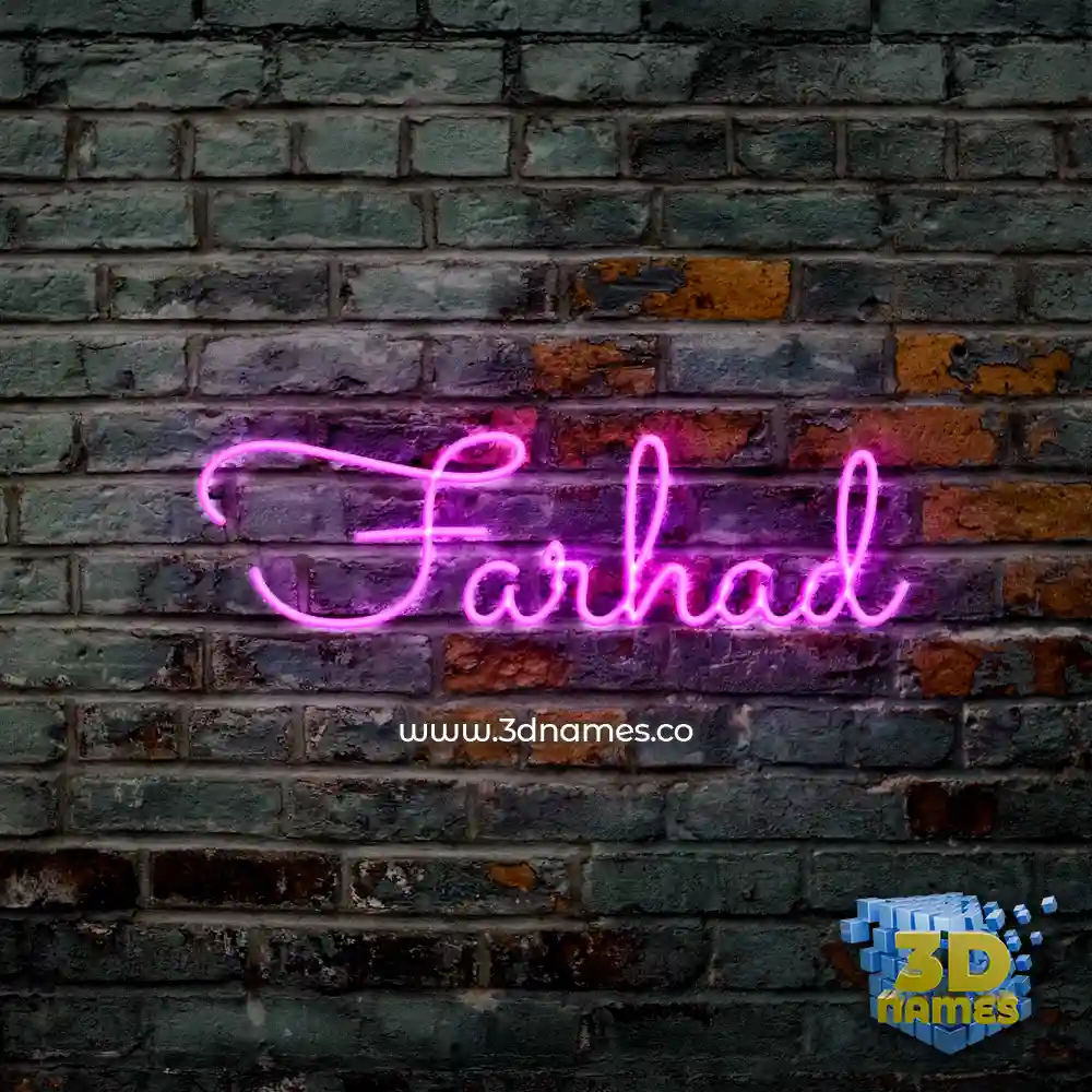 farhad in Pink Neon style - 3D name wallpaper