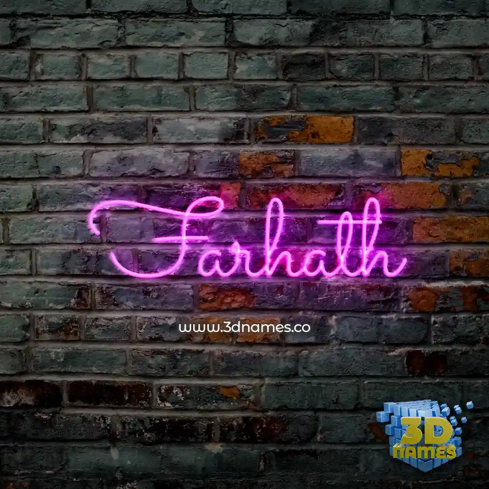 farhath in Pink Neon style - 3D name wallpaper