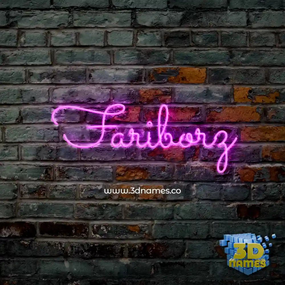 fariborz in Pink Neon style - 3D name wallpaper