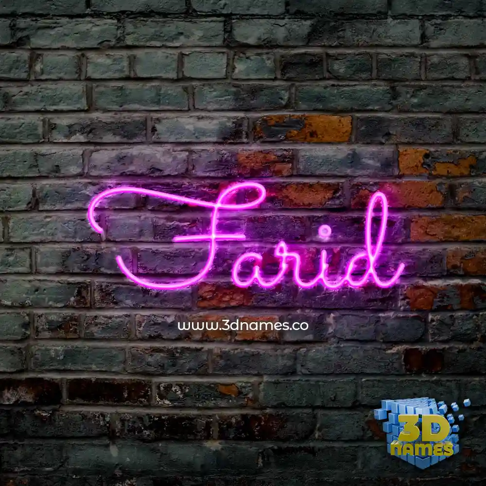 farid in Pink Neon style - 3D name wallpaper