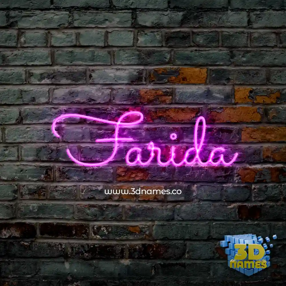 farida in Pink Neon style - 3D name wallpaper
