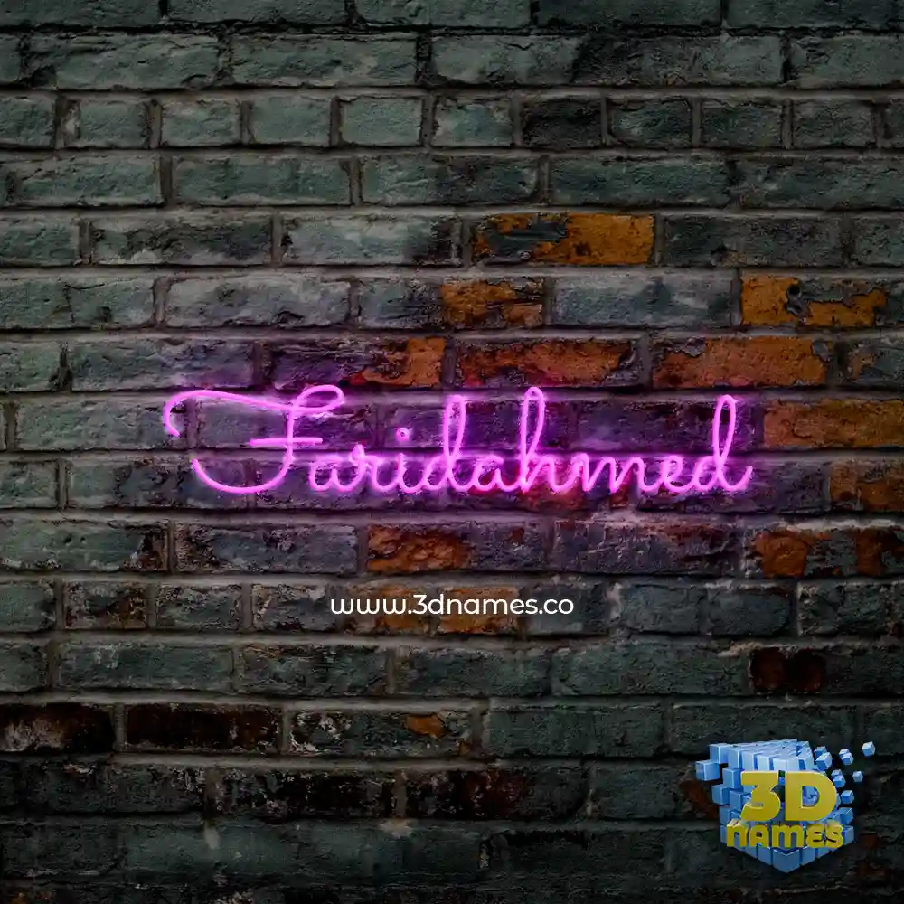 faridahmed in Pink Neon style - 3D name wallpaper