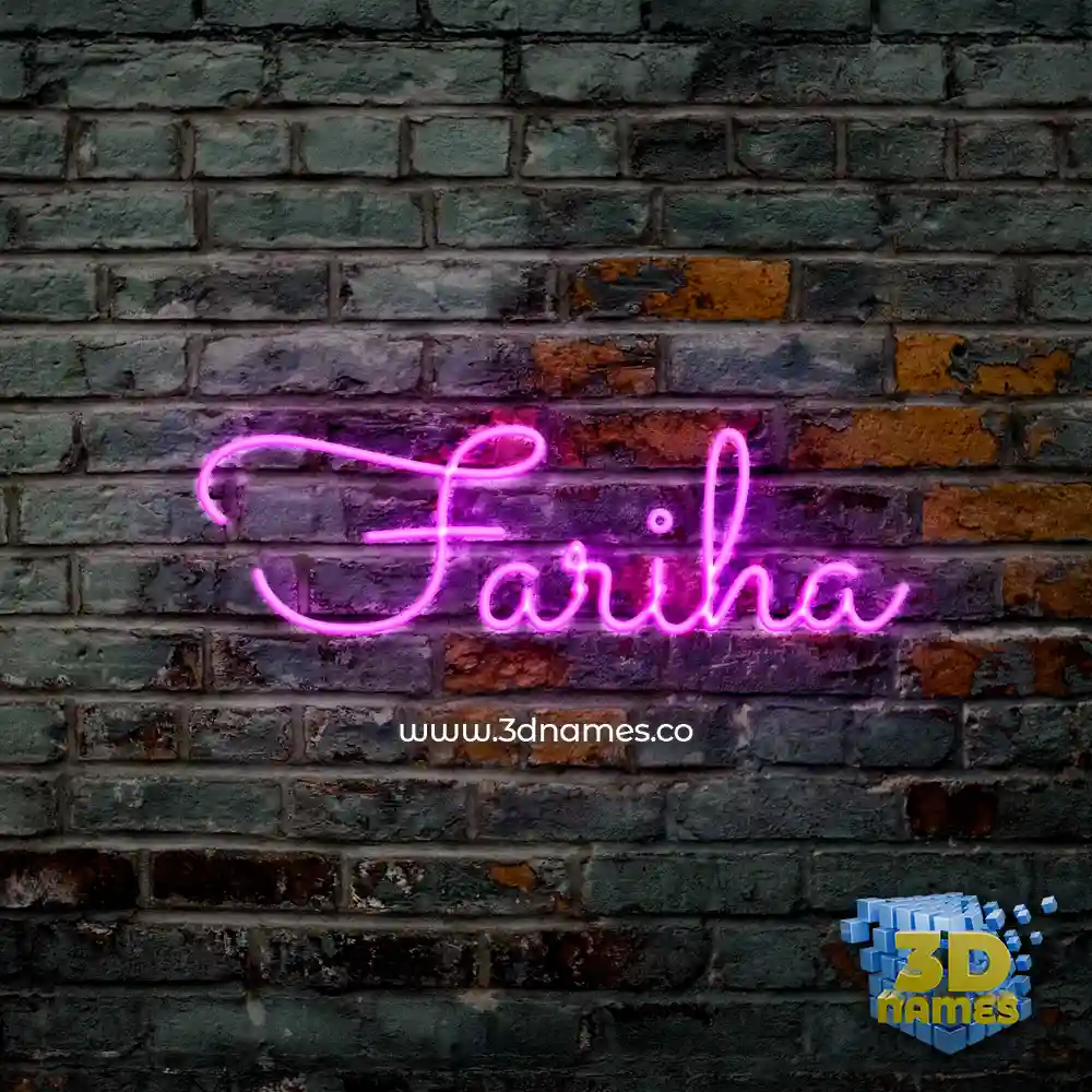 fariha in Pink Neon style - 3D name wallpaper