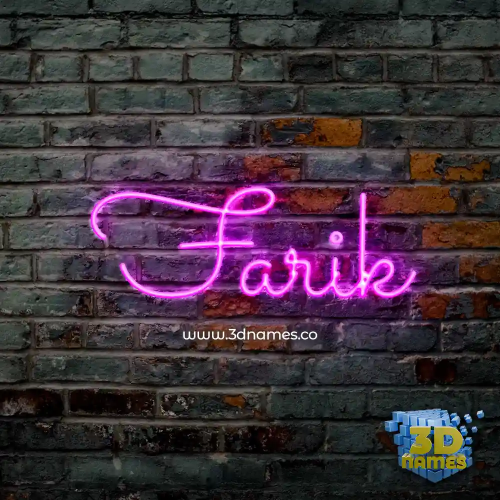 farik in Pink Neon style - 3D name wallpaper