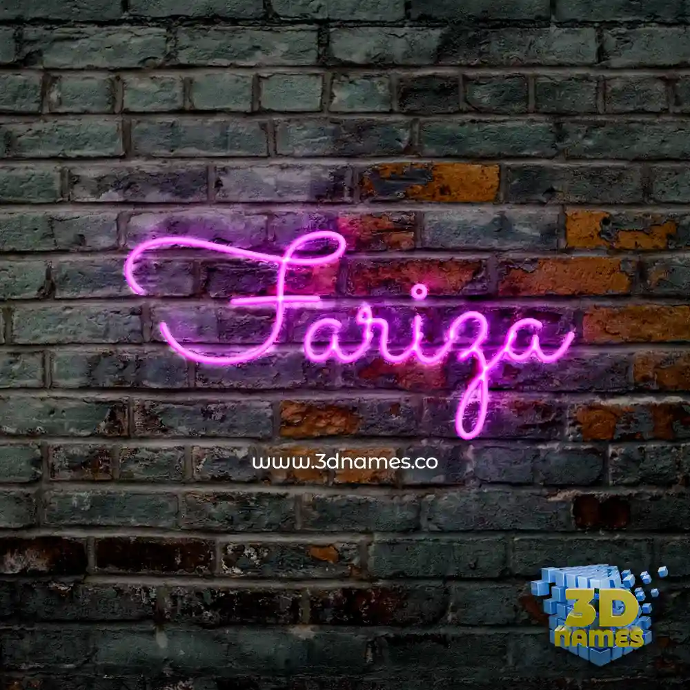 fariza in Pink Neon style - 3D name wallpaper