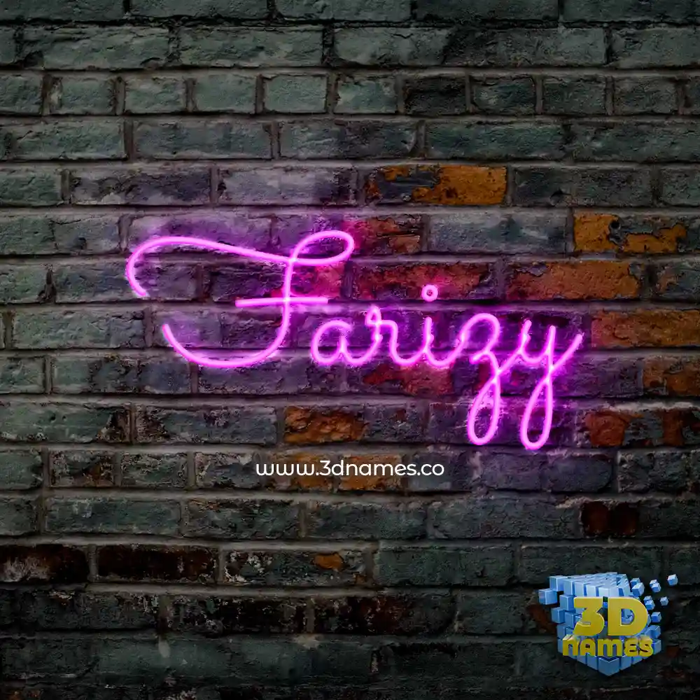 farizy in Pink Neon style - 3D name wallpaper