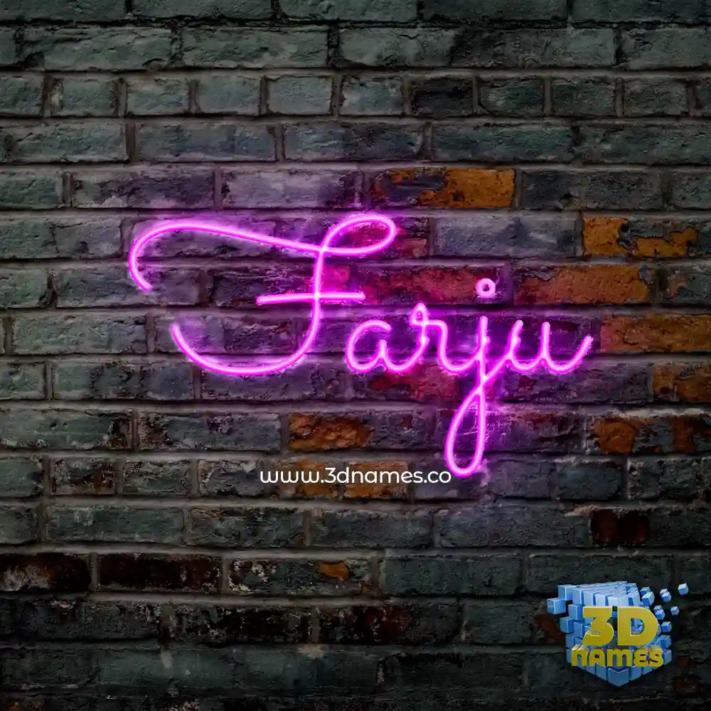 farju in Pink Neon style - 3D name wallpaper