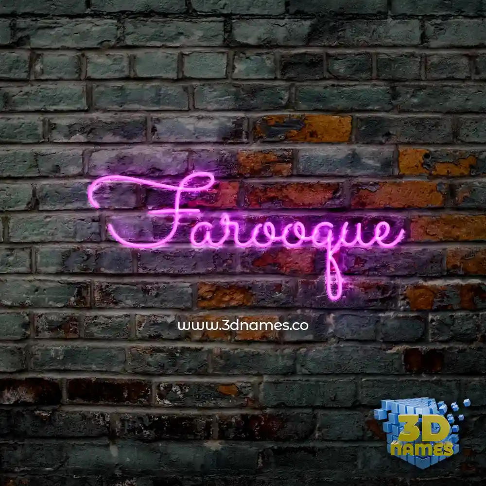 farooque in Pink Neon style - 3D name wallpaper