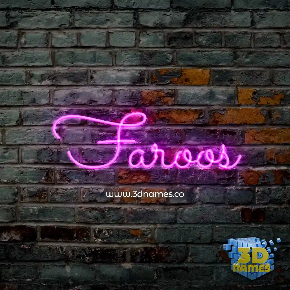faroos in Pink Neon style - 3D name wallpaper