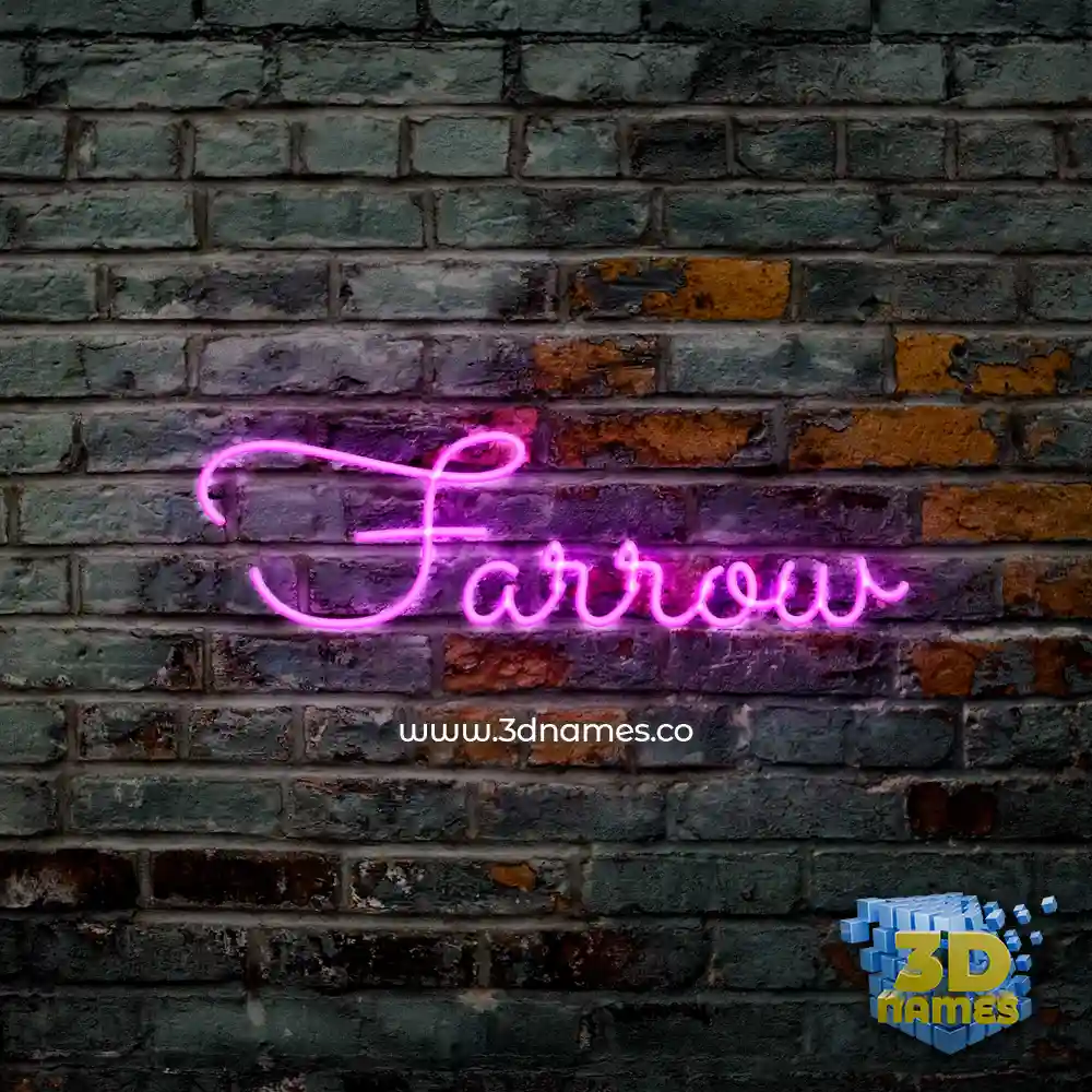 farrow in Pink Neon style - 3D name wallpaper