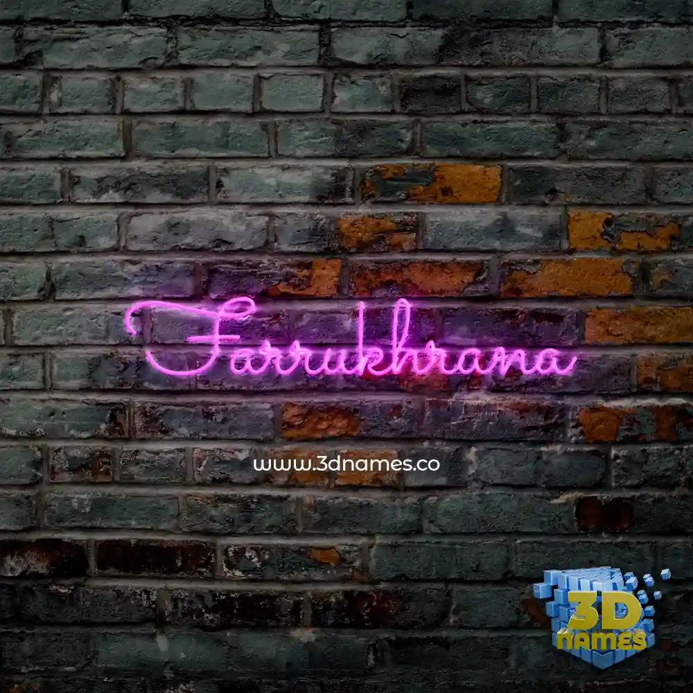 farrukhrana in Pink Neon style - 3D name wallpaper