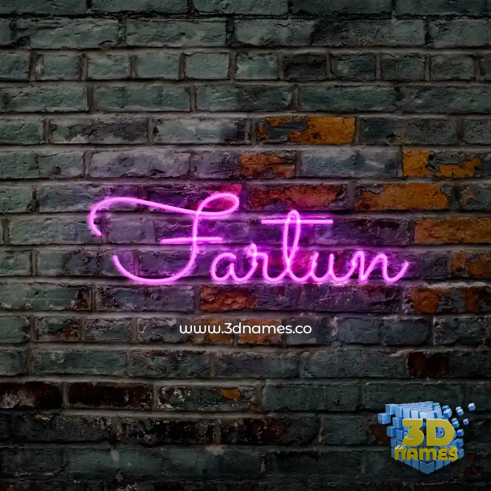 fartun in Pink Neon style - 3D name wallpaper