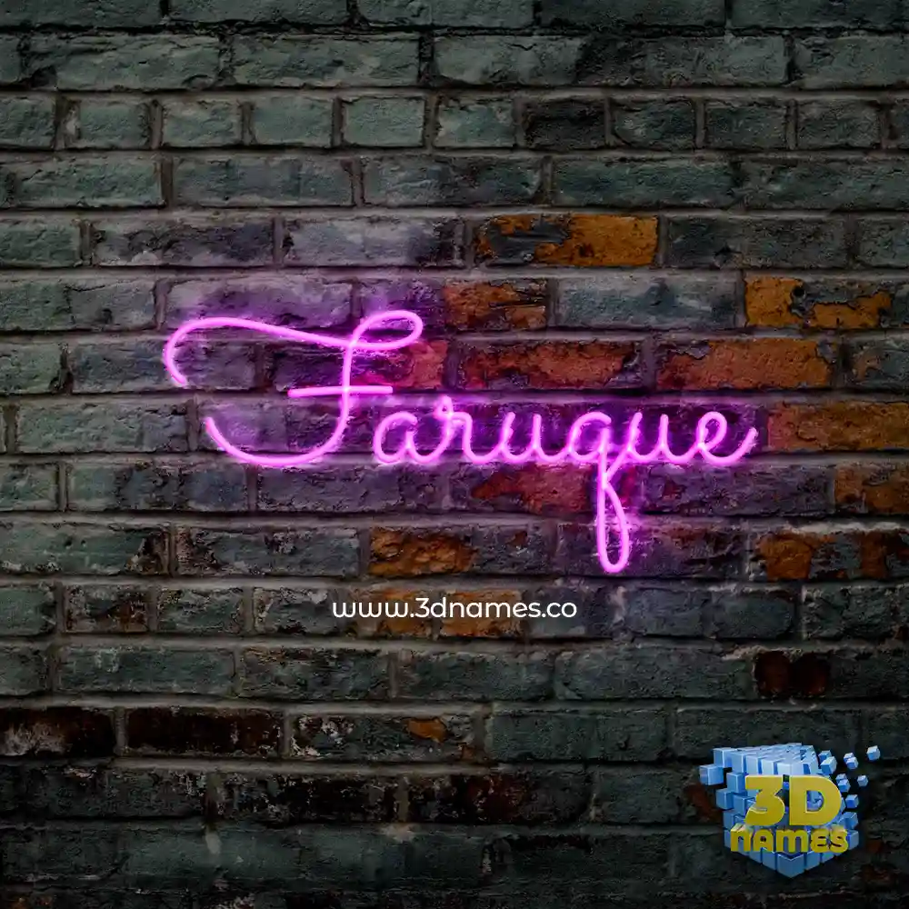 faruque in Pink Neon style - 3D name wallpaper