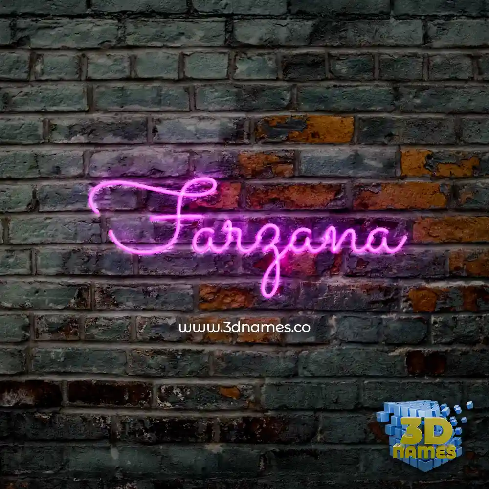 farzana in Pink Neon style - 3D name wallpaper