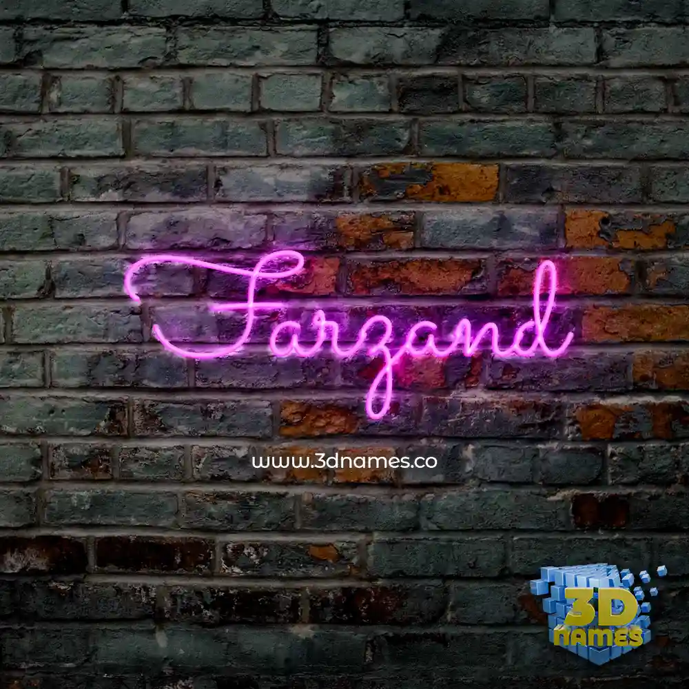 farzand in Pink Neon style - 3D name wallpaper