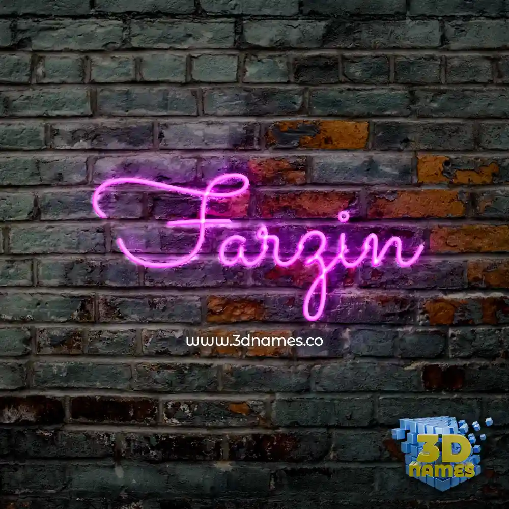 farzin in Pink Neon style - 3D name wallpaper