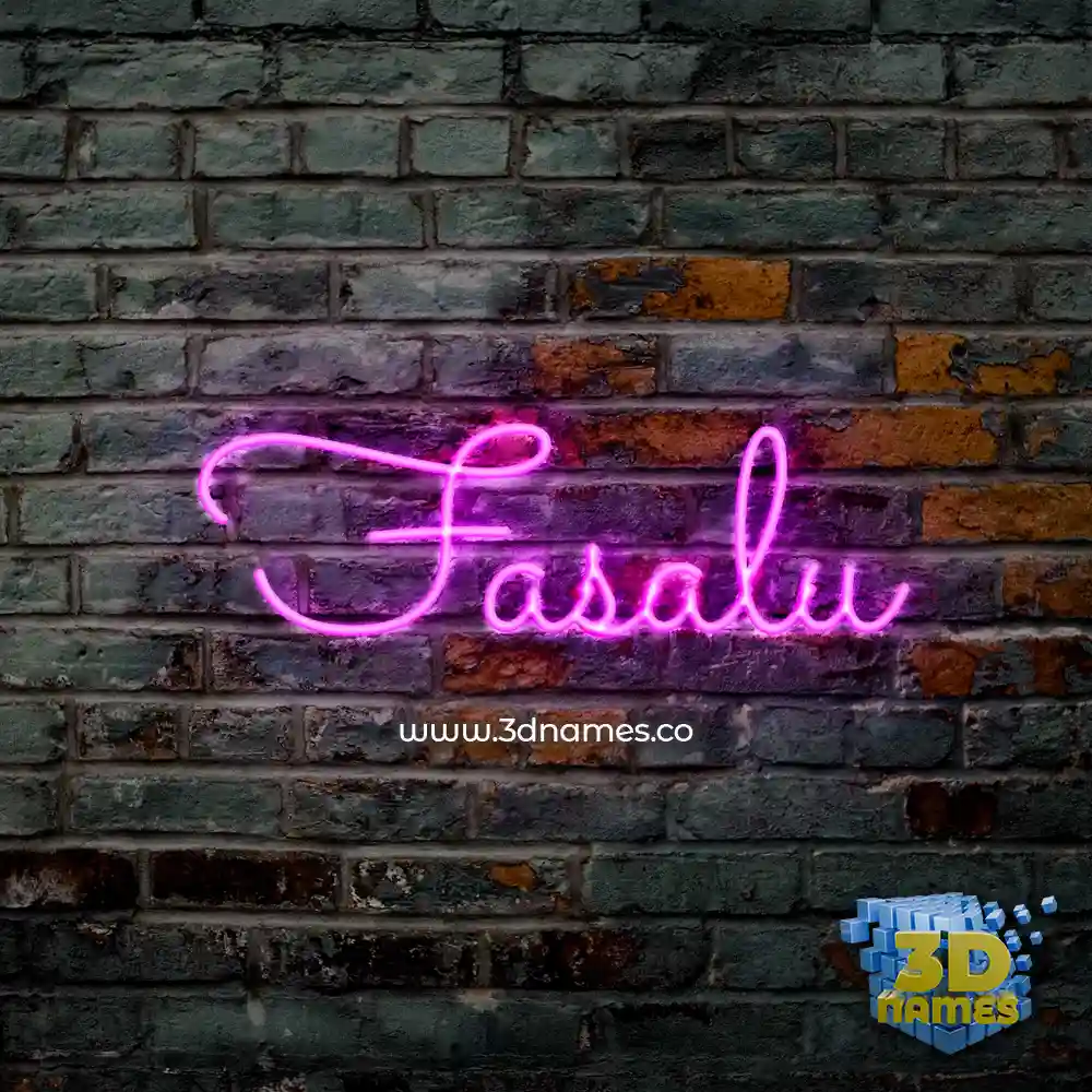 fasalu in Pink Neon style - 3D name wallpaper