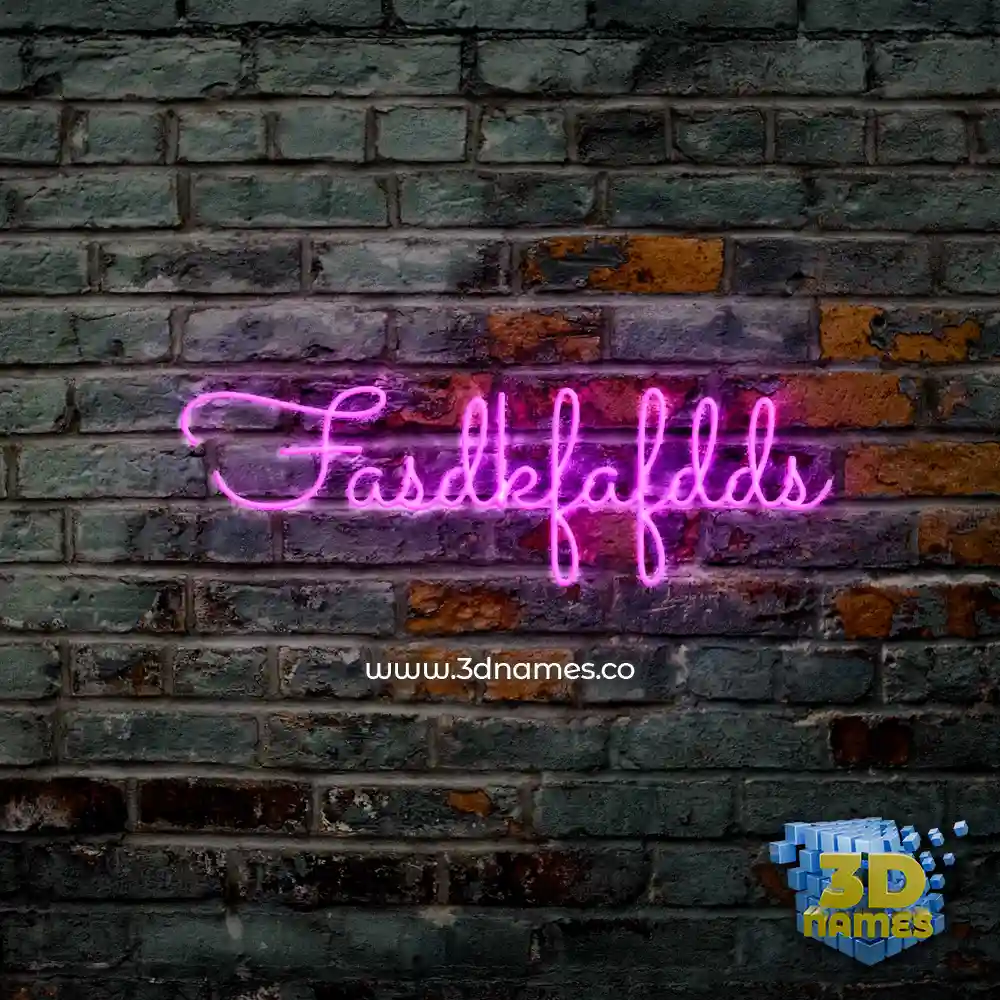 fasdkfafdds in Pink Neon style - 3D name wallpaper