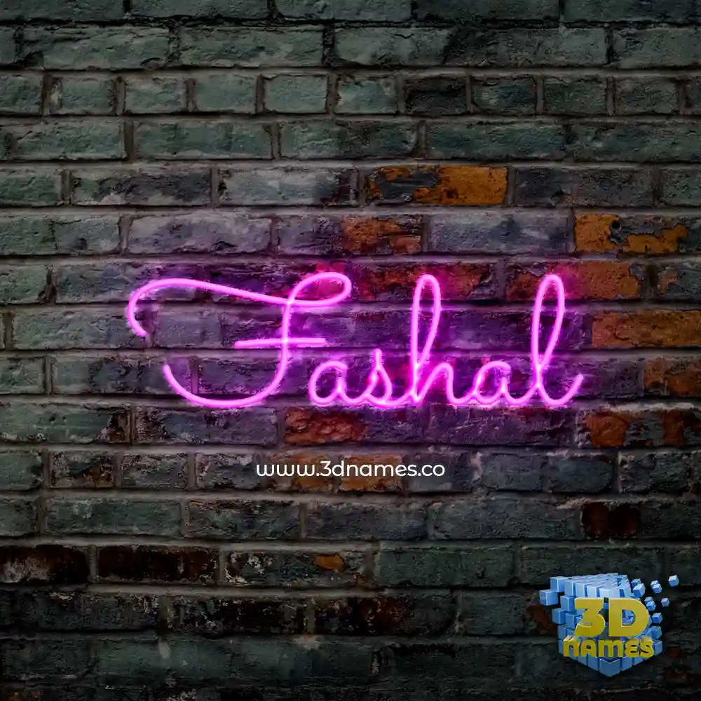 fashal in Pink Neon style - 3D name wallpaper