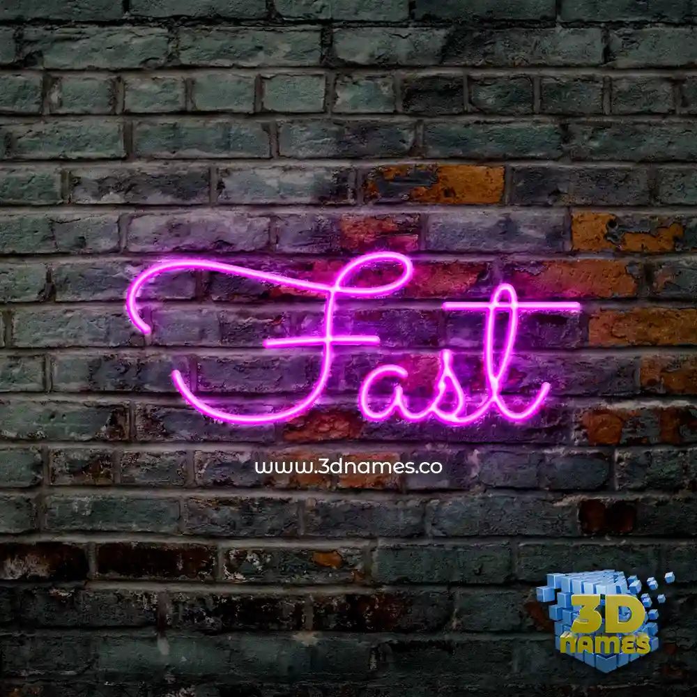 fast in Pink Neon style - 3D name wallpaper
