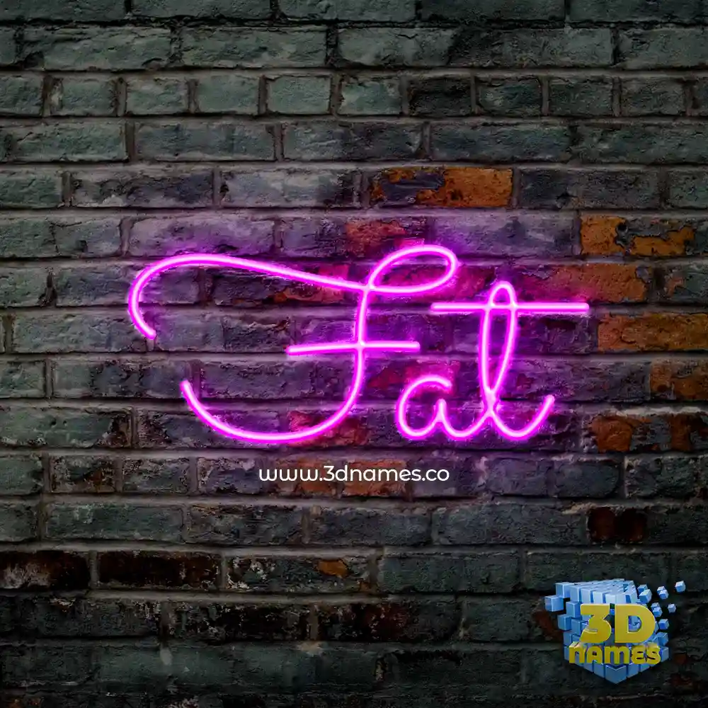 fat in Pink Neon style - 3D name wallpaper