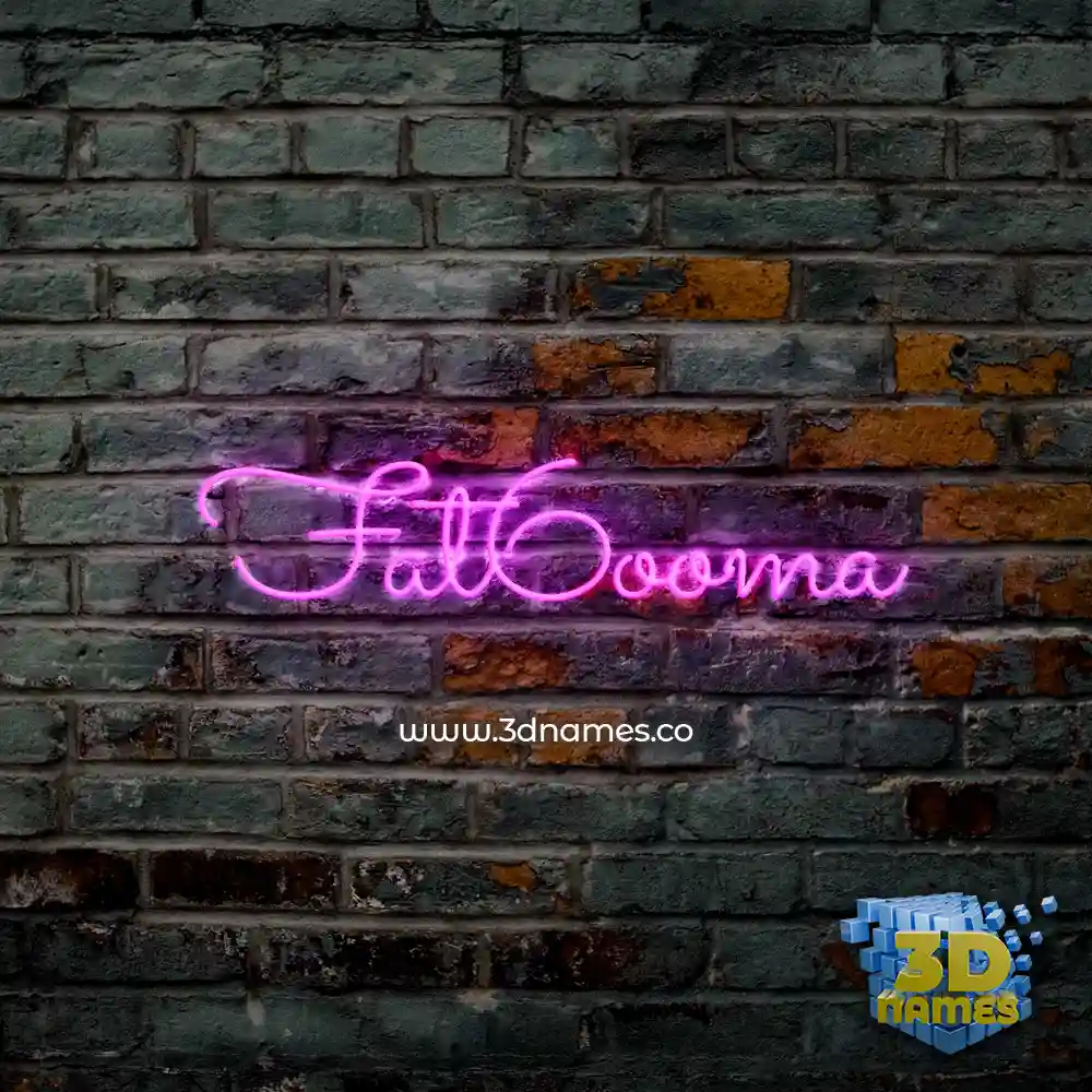 fat6ooma in Pink Neon style - 3D name wallpaper