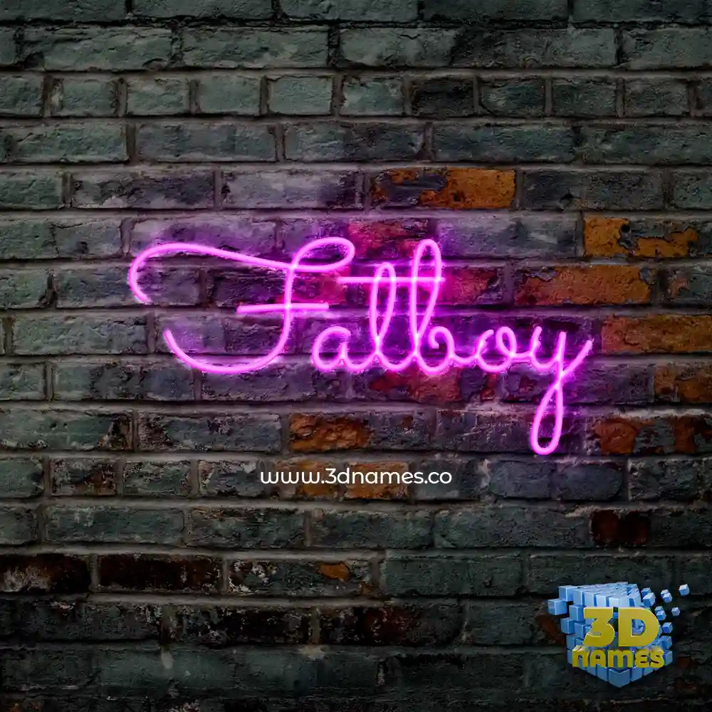 fatboy in Pink Neon style - 3D name wallpaper