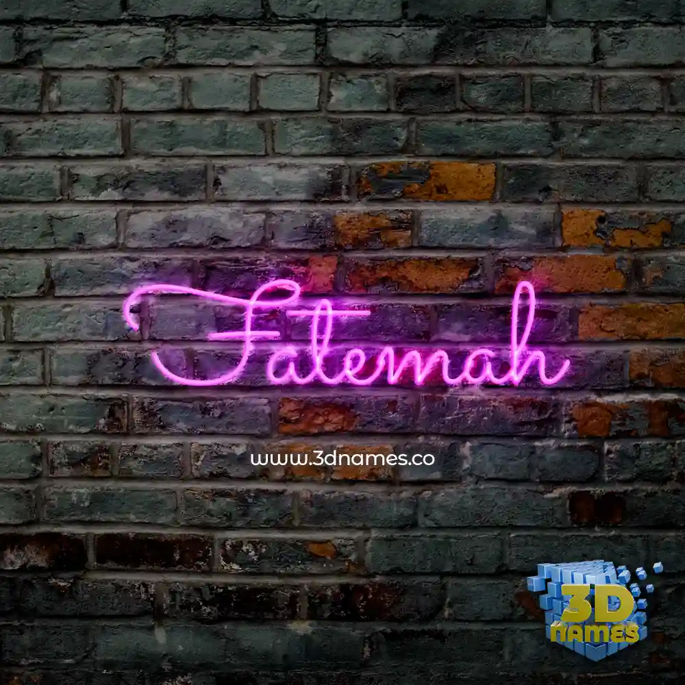 fatemah in Pink Neon style - 3D name wallpaper