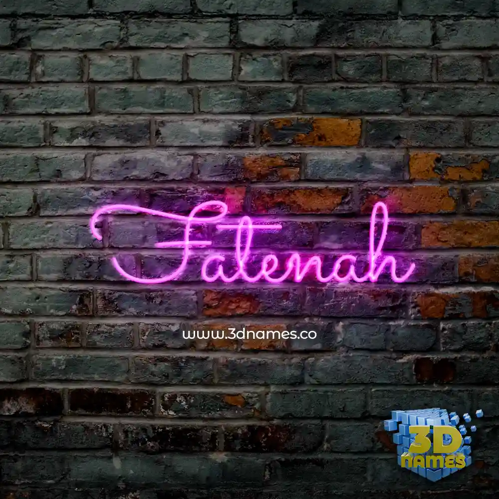 fatenah in Pink Neon style - 3D name wallpaper