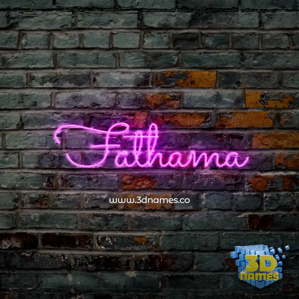 fathama in Pink Neon style - 3D name wallpaper