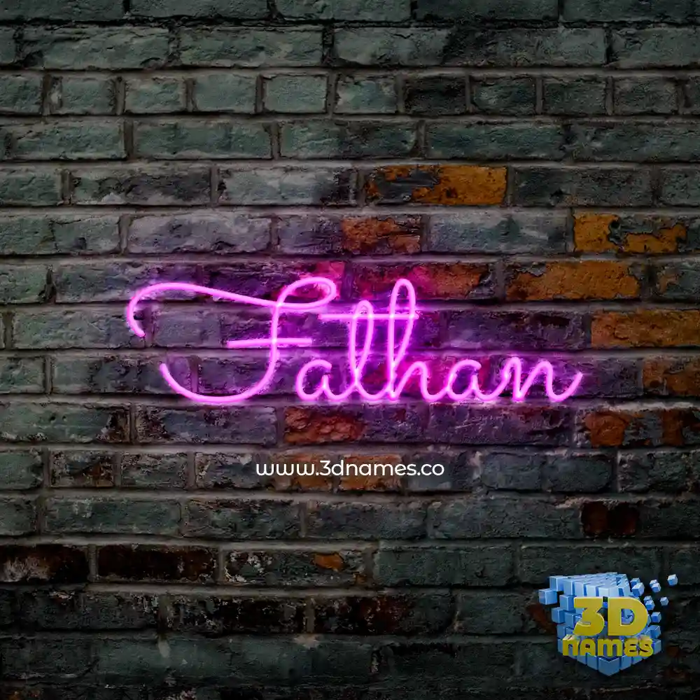 fathan in Pink Neon style - 3D name wallpaper