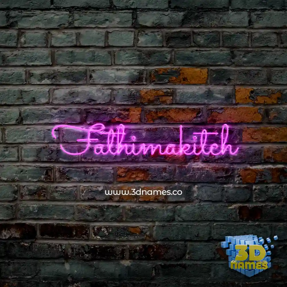 fathimakitch in Pink Neon style - 3D name wallpaper