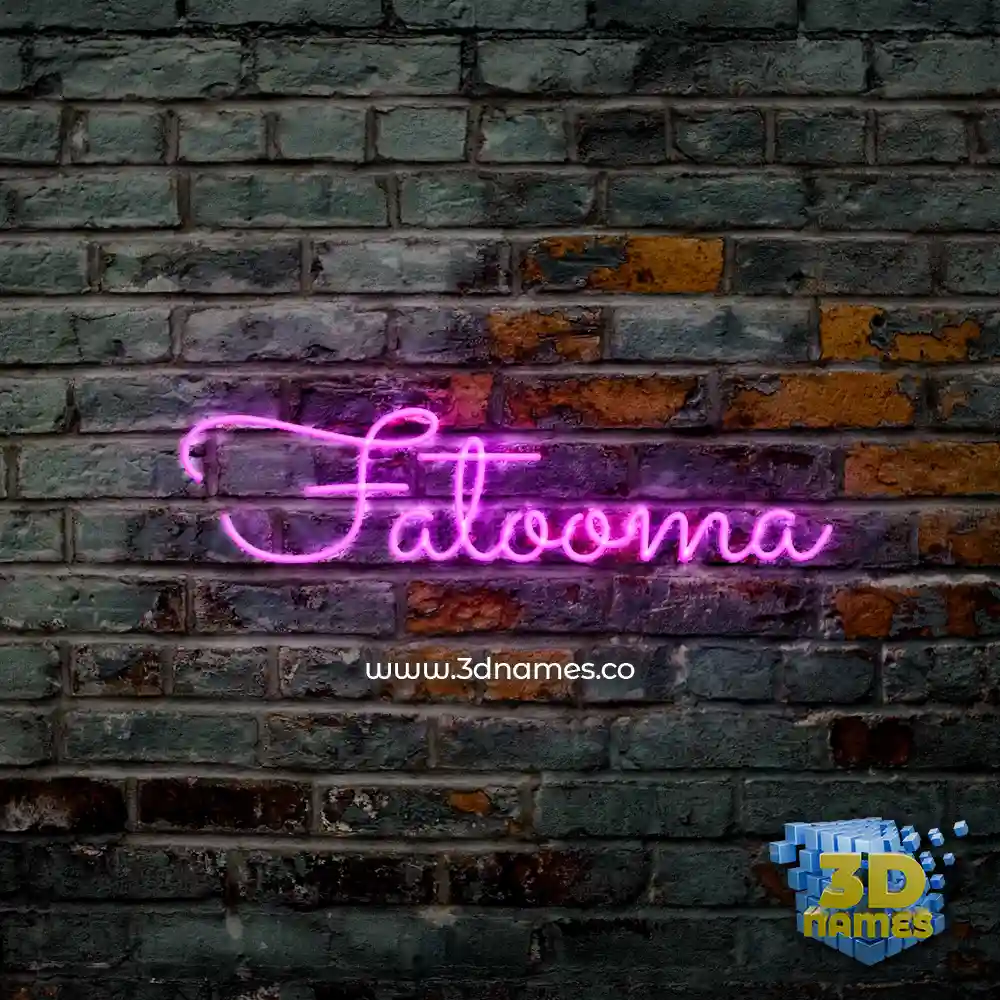 fatooma in Pink Neon style - 3D name wallpaper