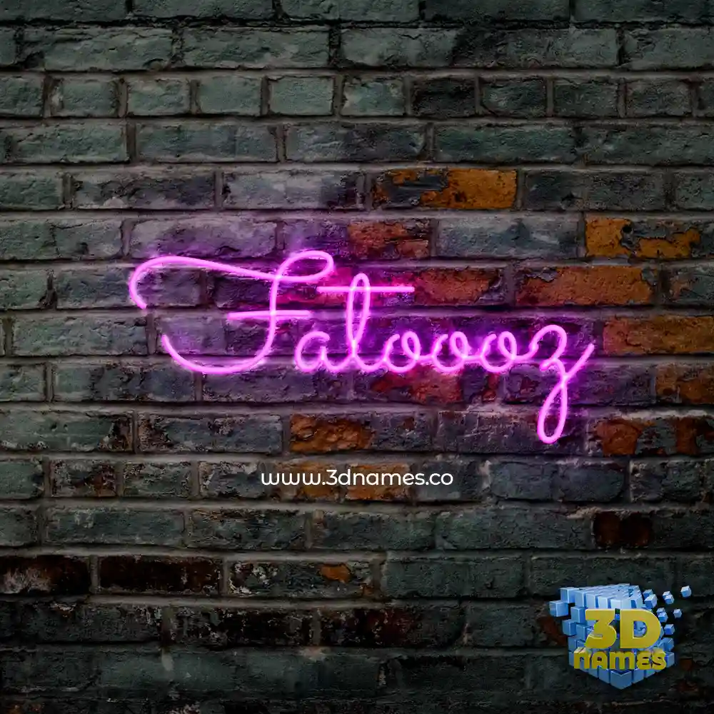 fatoooz in Pink Neon style - 3D name wallpaper