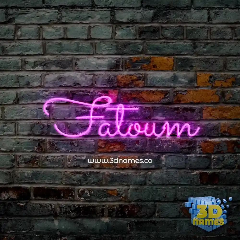 fatoum in Pink Neon style - 3D name wallpaper