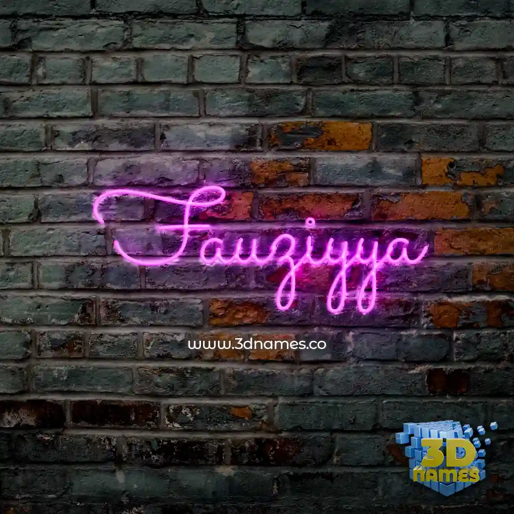 fauziyya in Pink Neon style - 3D name wallpaper