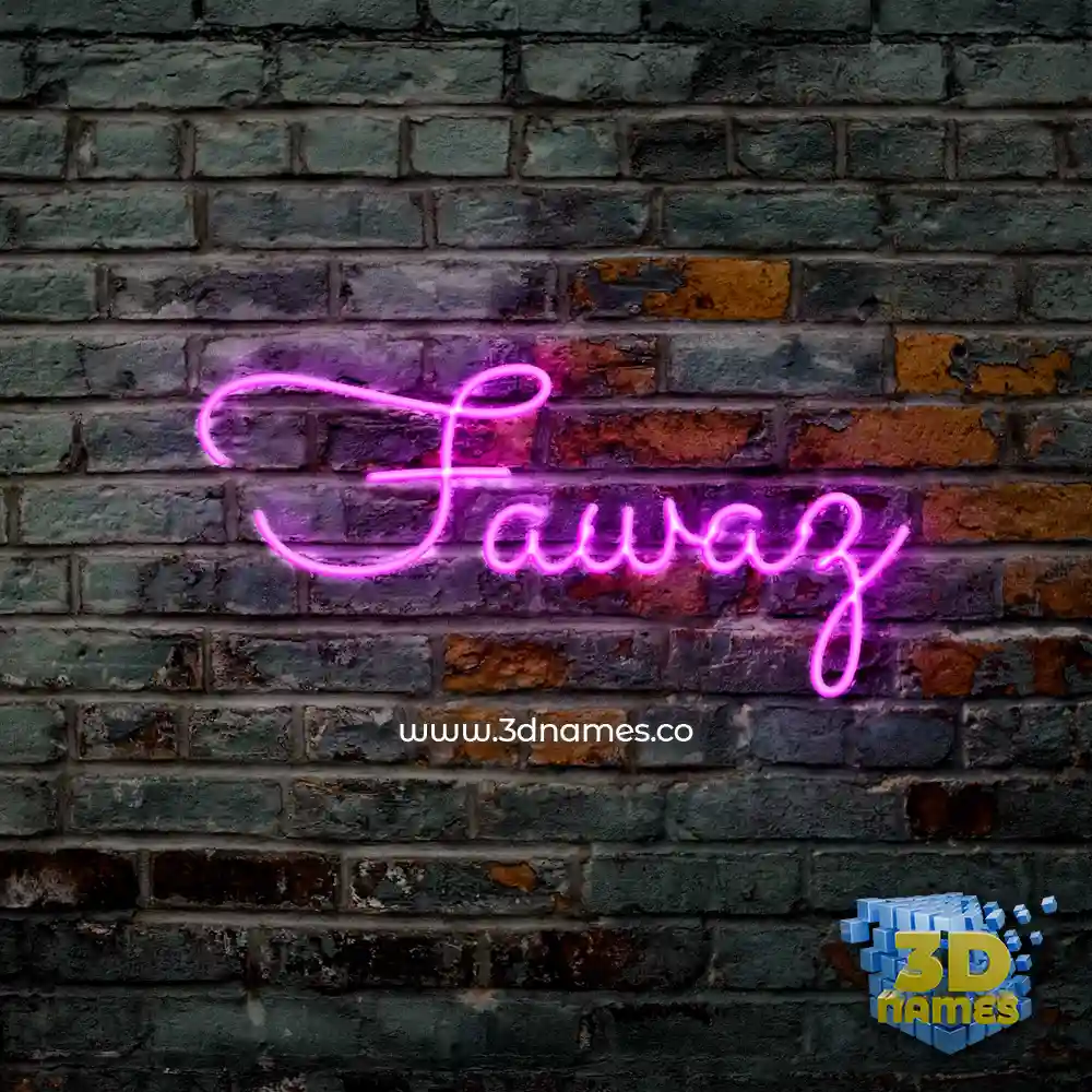 fawaz in Pink Neon style - 3D name wallpaper