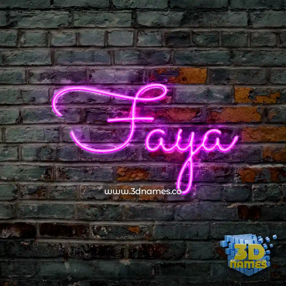 faya in Pink Neon style - 3D name wallpaper